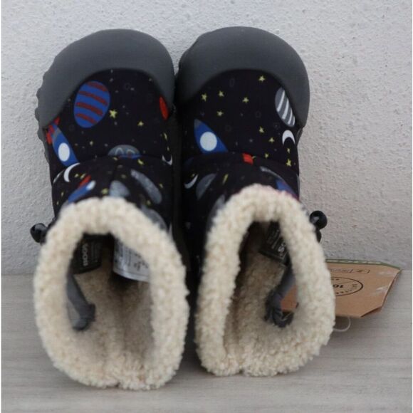 Bogs 72276I-009 Baby Boys Sz 4 Black Multi B-Moc Space Snow Boots - Picture 2 of 11